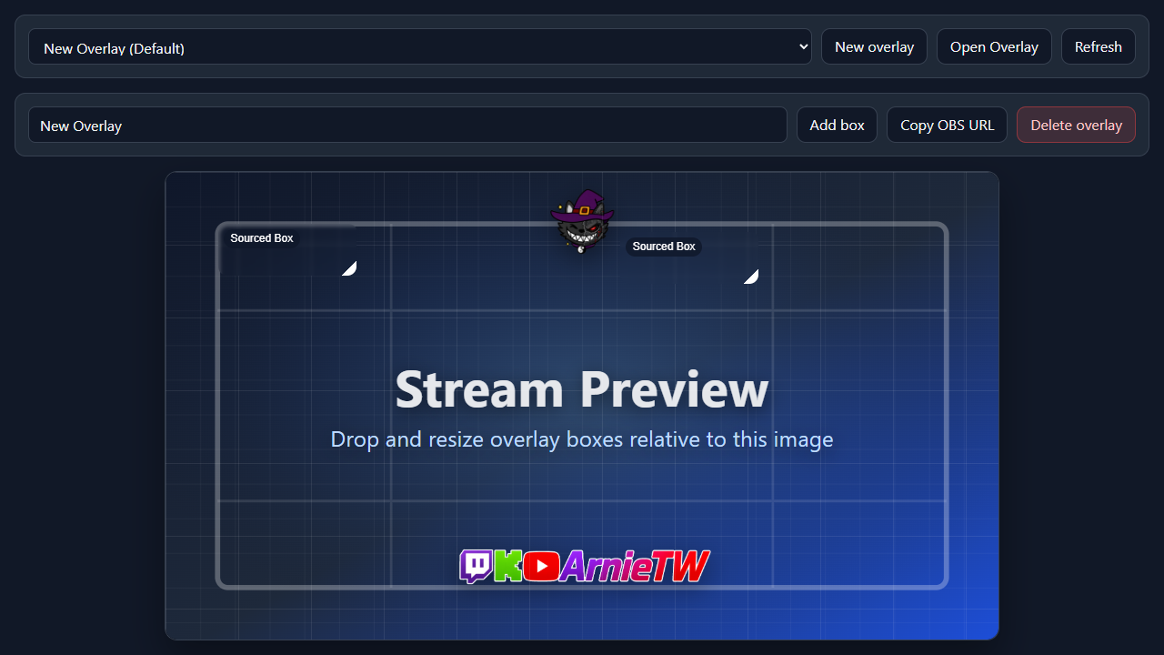 Overlay setup page